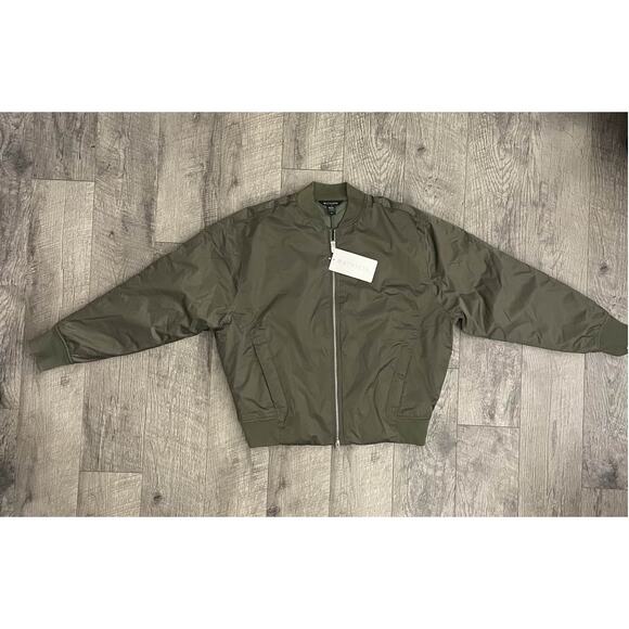 Athleta Endless Bomber Jacket Womens M Olive Green Full Zip - Picture 7 of 8